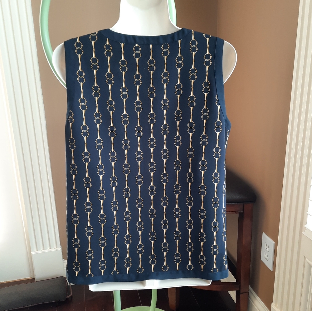 Adrienne Vittadini Horsebit Belt Rope Print Top - Picture 6 of 8
